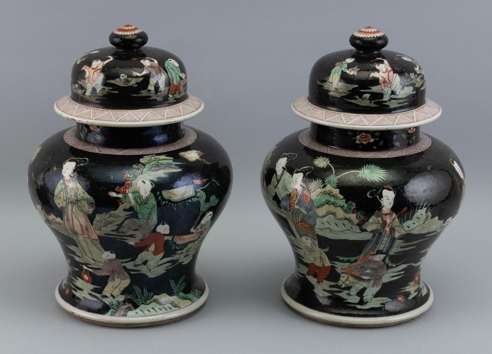 PAIR OF FAMILLE NOIRE PORCELAIN