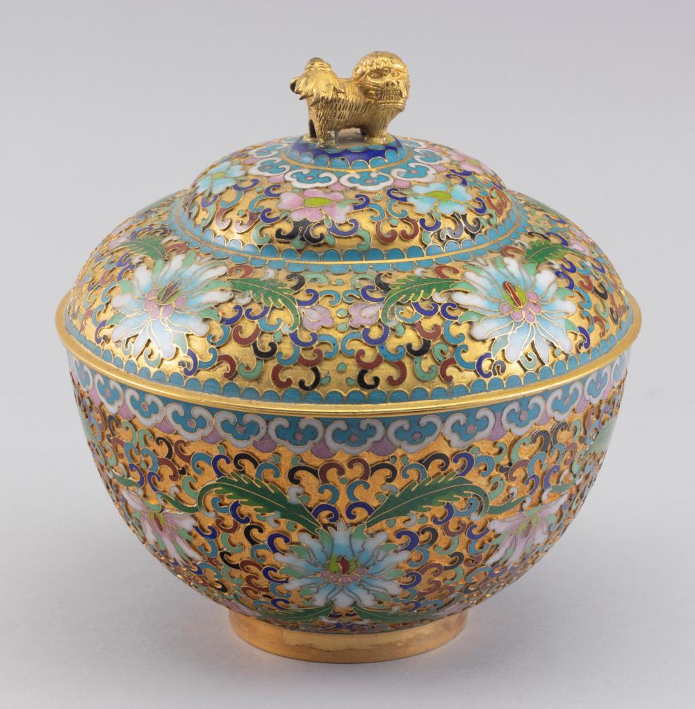 CHINESE CLOISONN ENAMEL AND BRASS 3c7d5d