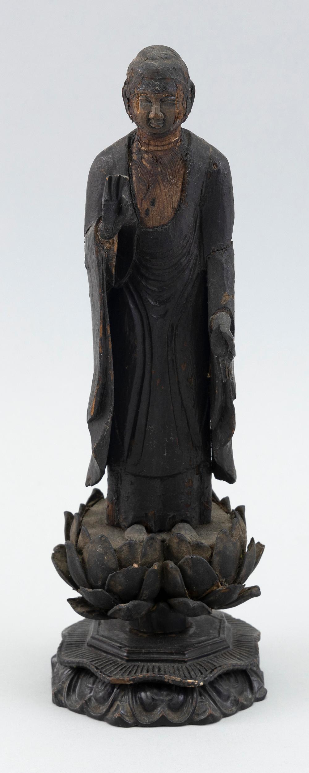 JAPANESE CARVED WOOD BUDDHA 18TH 19TH 3c7d6a