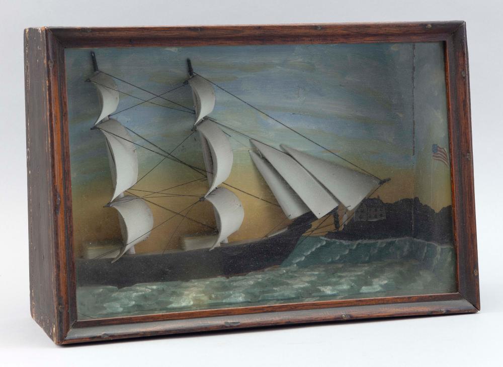 SHADOW BOX MODEL OF A TWO-MASTED