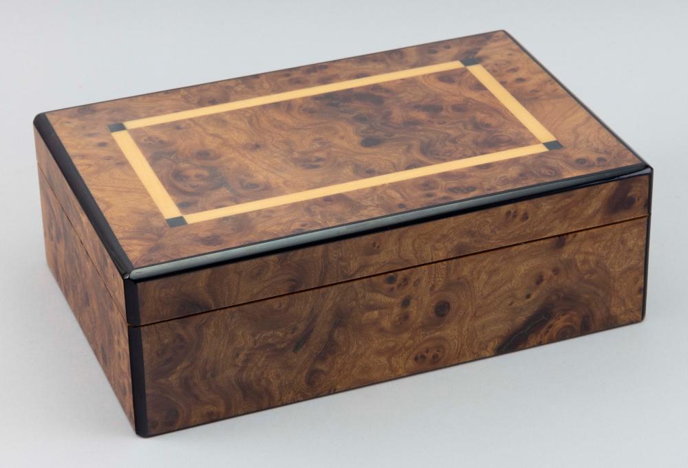 INLAID BURLED WALNUT VENEER BOX