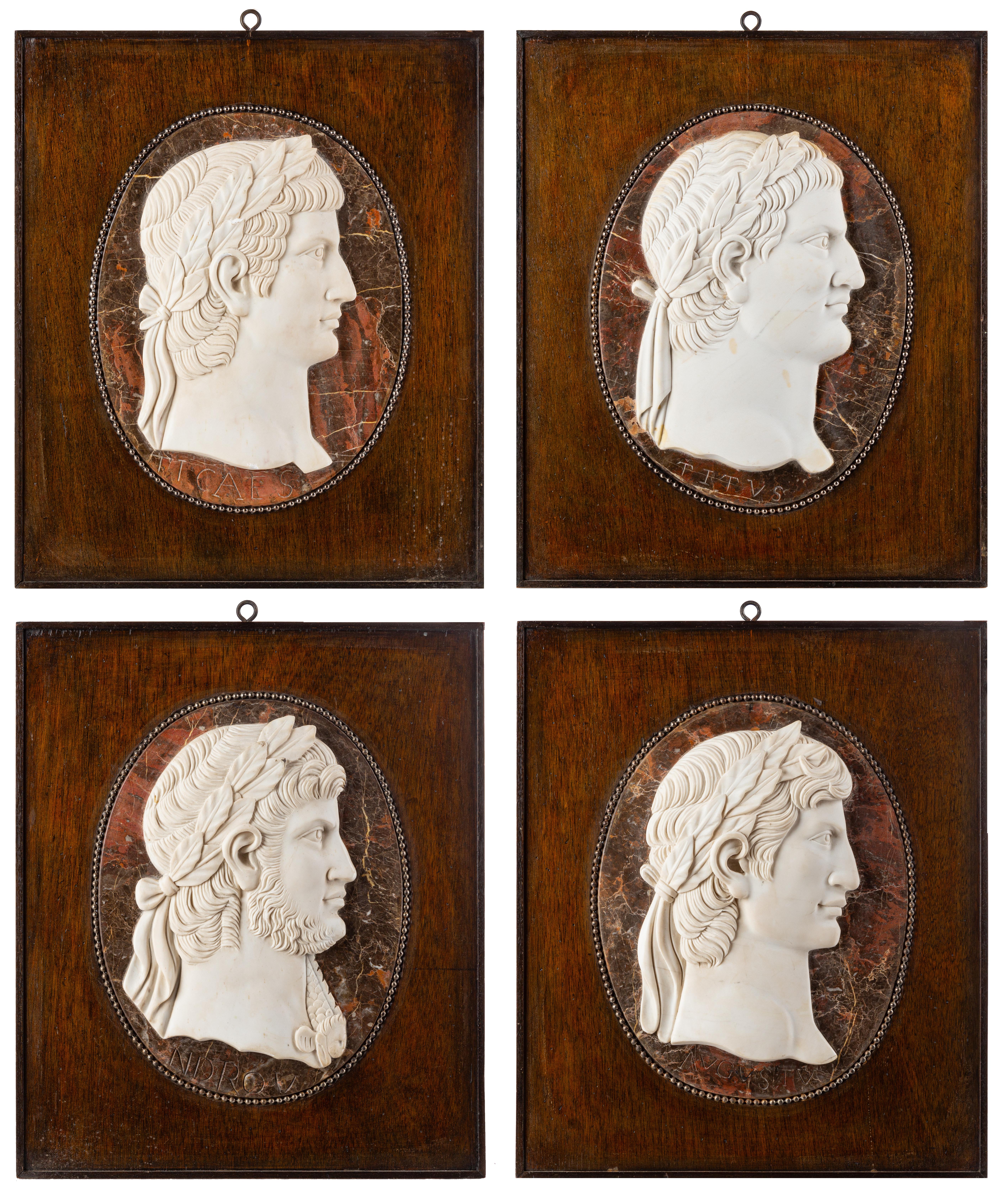 (4) CARRARA MARBLE PROFILE BUSTS