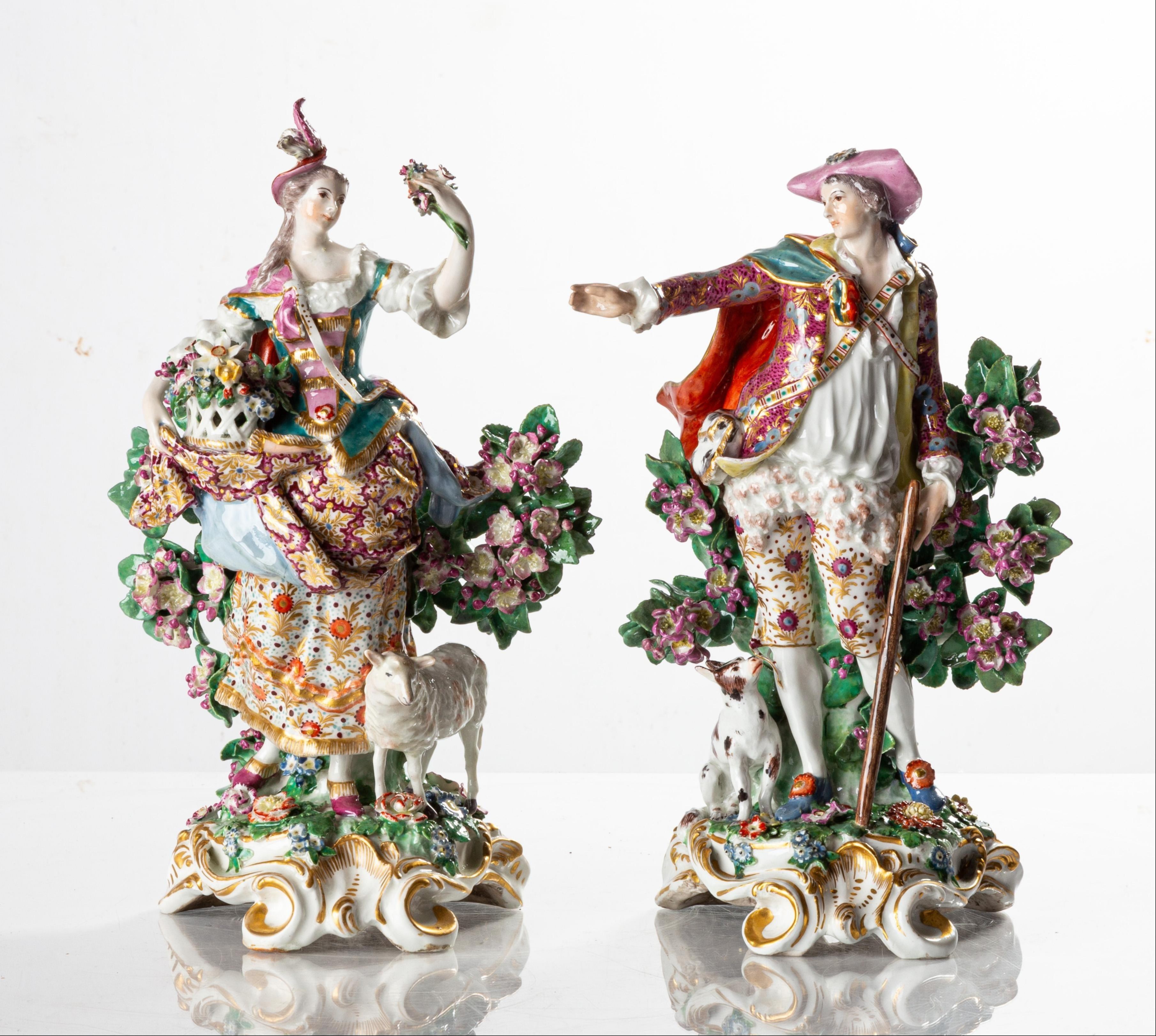 PAIR OF CHELSEA BOCAGE FIGURE GROUPS