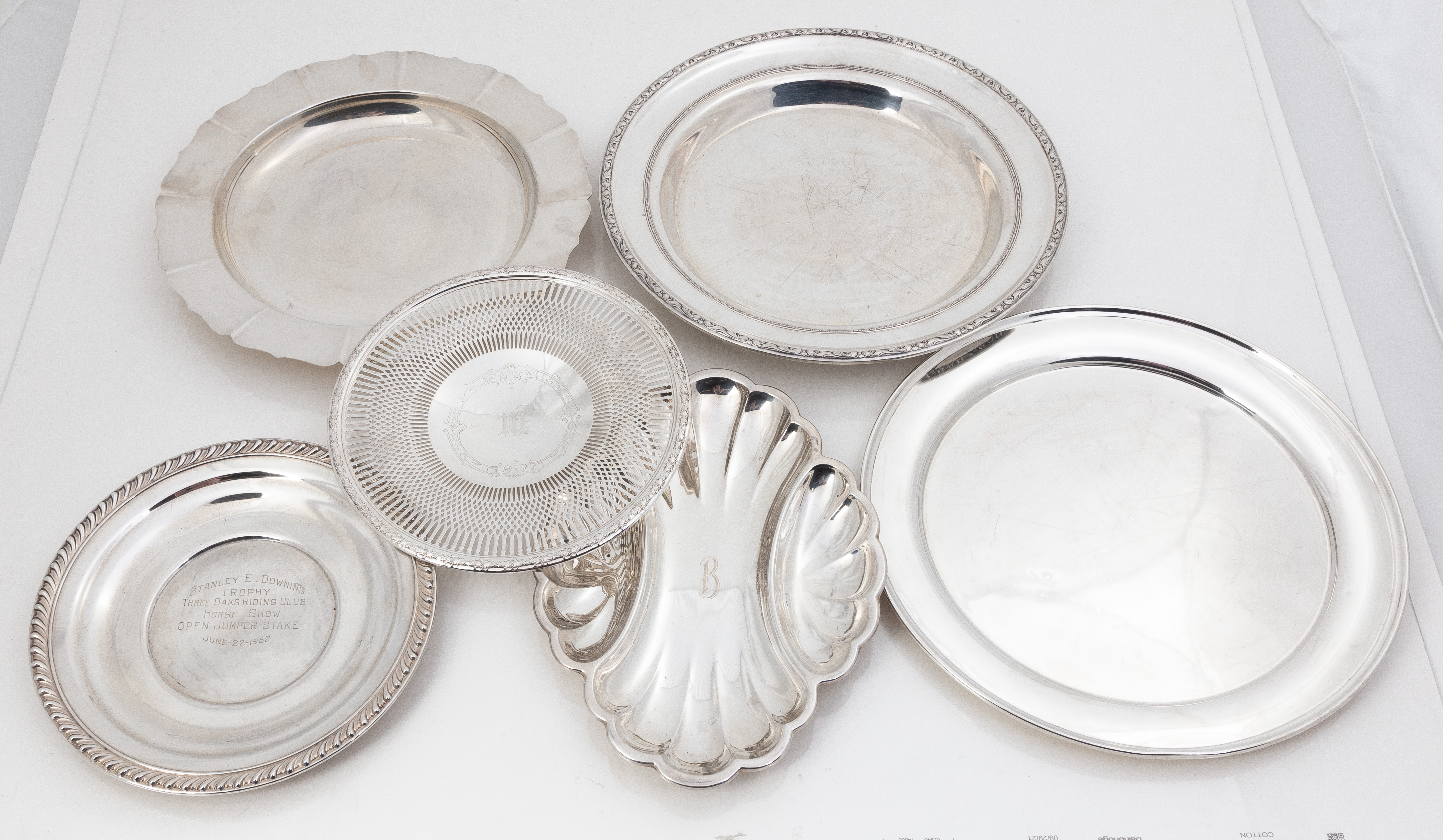 GROUP OF STERLING SILVER TRAYS