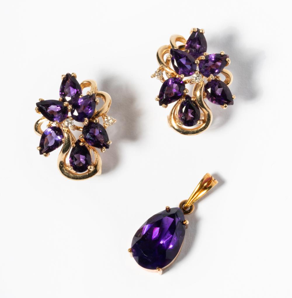 YELLOW GOLD DIAMOND AND AMETHYST 3c7f86