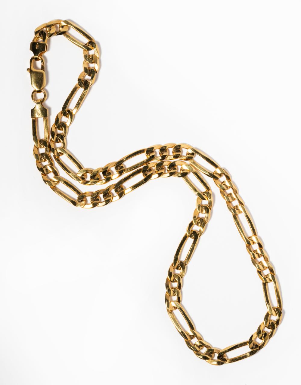 14 KARAT YELLOW GOLD FIGARO LINK NECLACE14