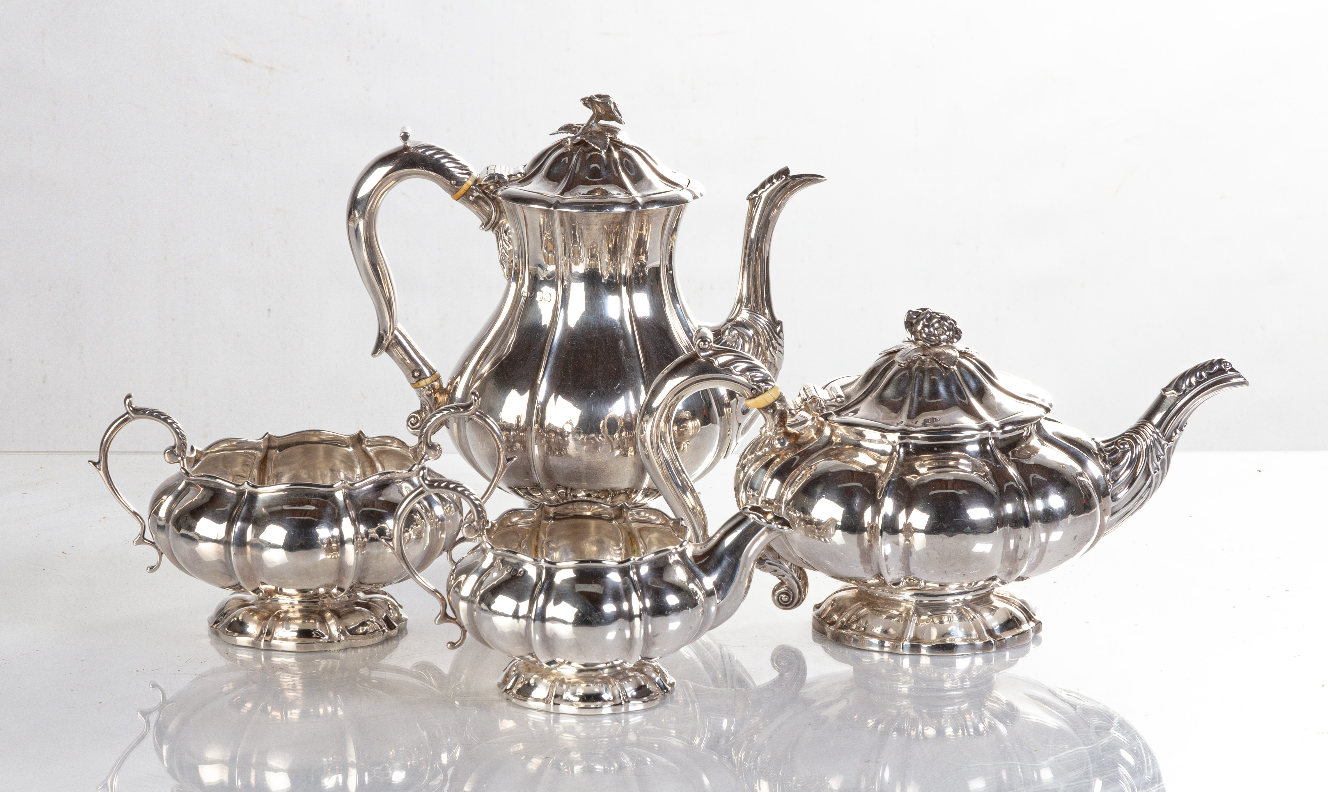 (4) JOHN ANGELL STERLING SILVER TEA