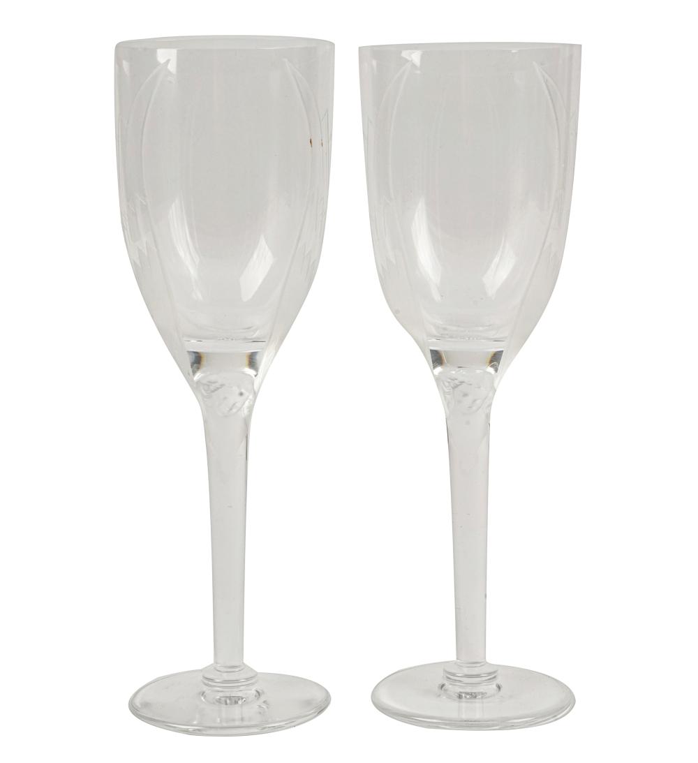 PAIR OF LALIQUE CRYSTAL CHAMPAGNE