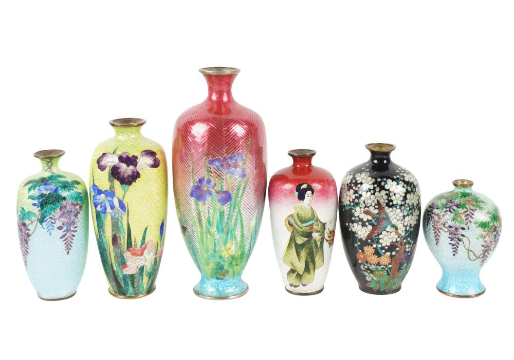 COLLECTION OF CLOISONNE VASESCollection