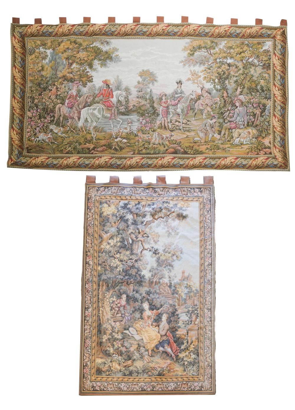TWO TAPESTRY WALLHANGINGSTwo Tapestry
