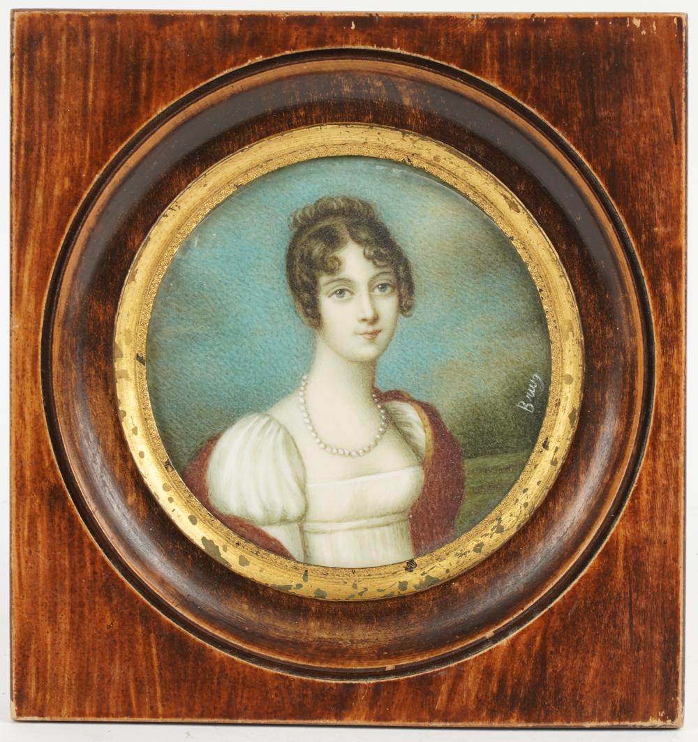 PORTRAIT MINIATURE OF A LADY IN
