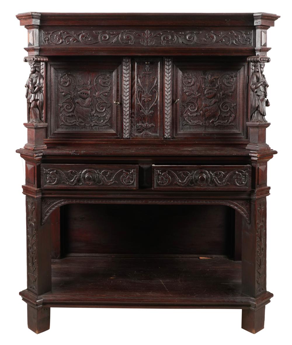 RENAISSANCE REVIVAL-STYLE CARVED OAK