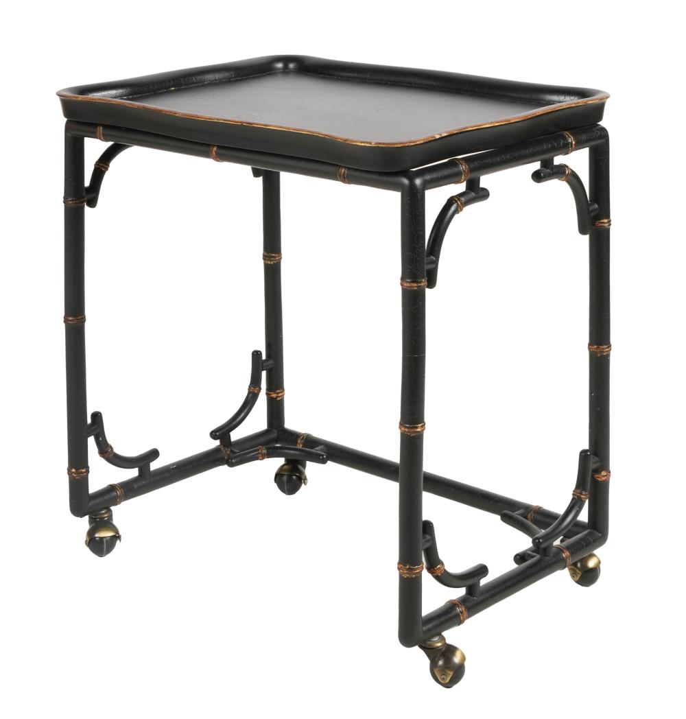 FAUX BAMBOO BLACK AND GILT LACQUERED 3c809f