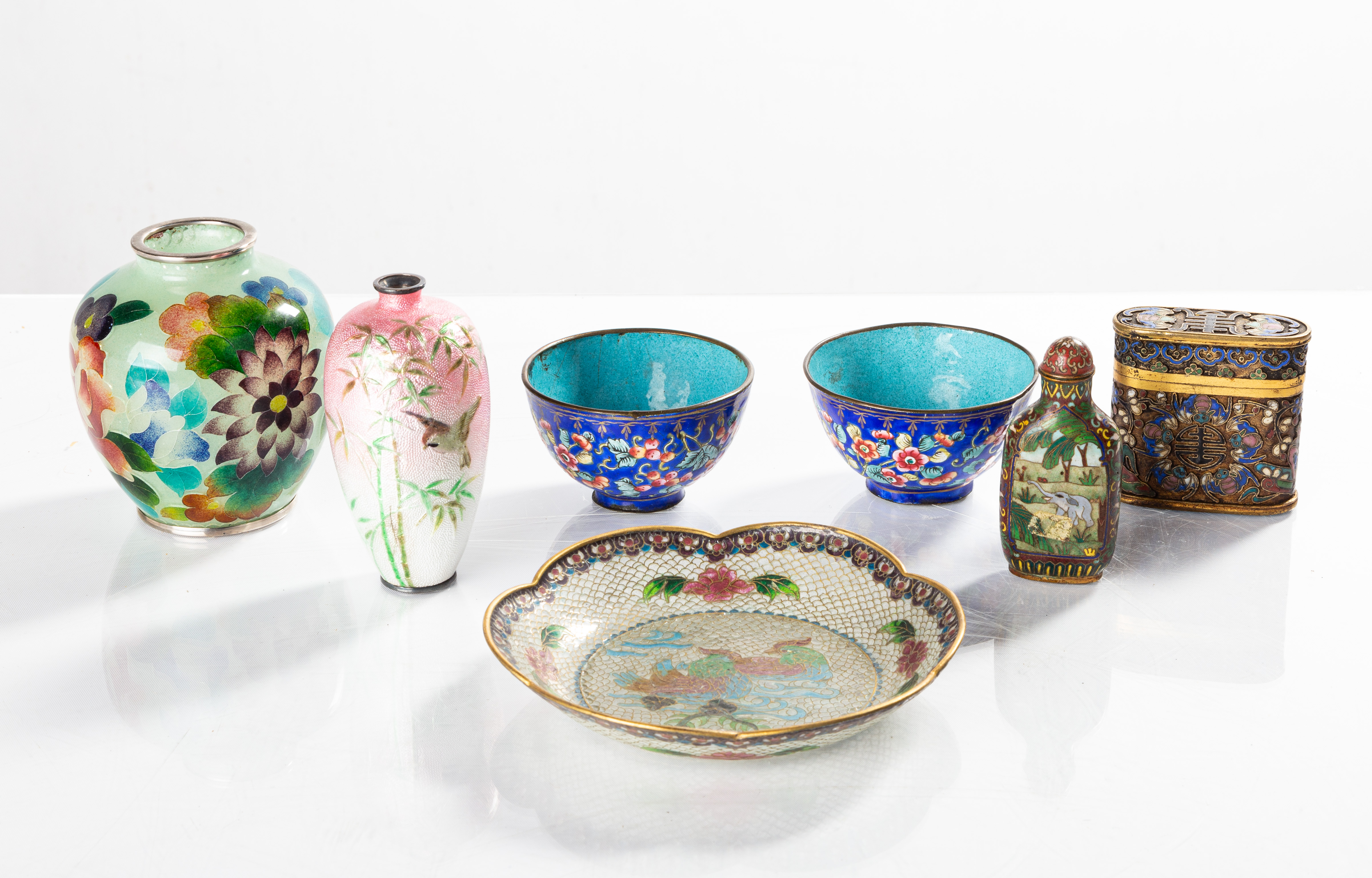 CHINESE & JAPANESE CLOISONNE CABINET