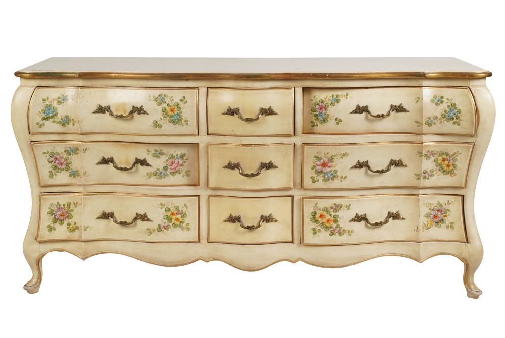 ROCOCO-STYLE PAINTED DOUBLE DRESSERRococo-Style