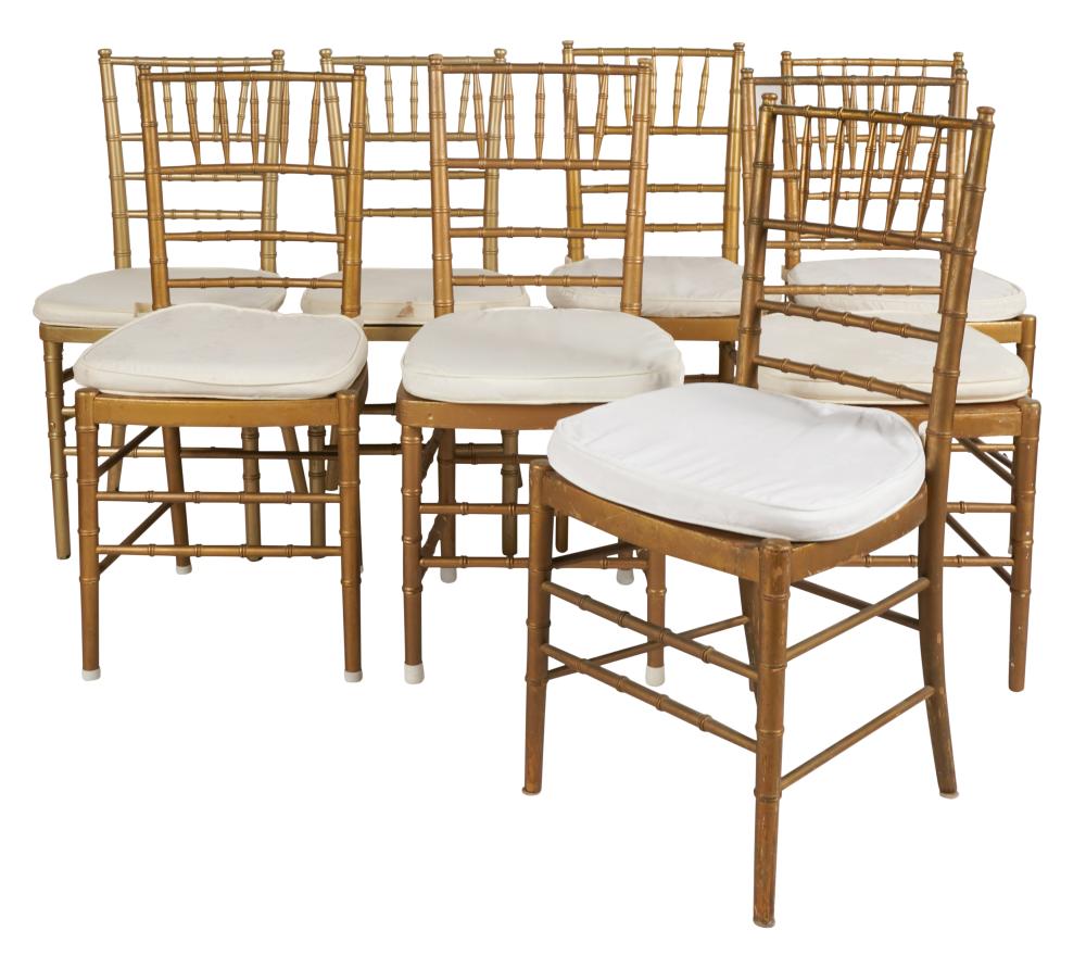 SET OF EIGHT GILT FAUX BAMBOO SIDE 3c80b0