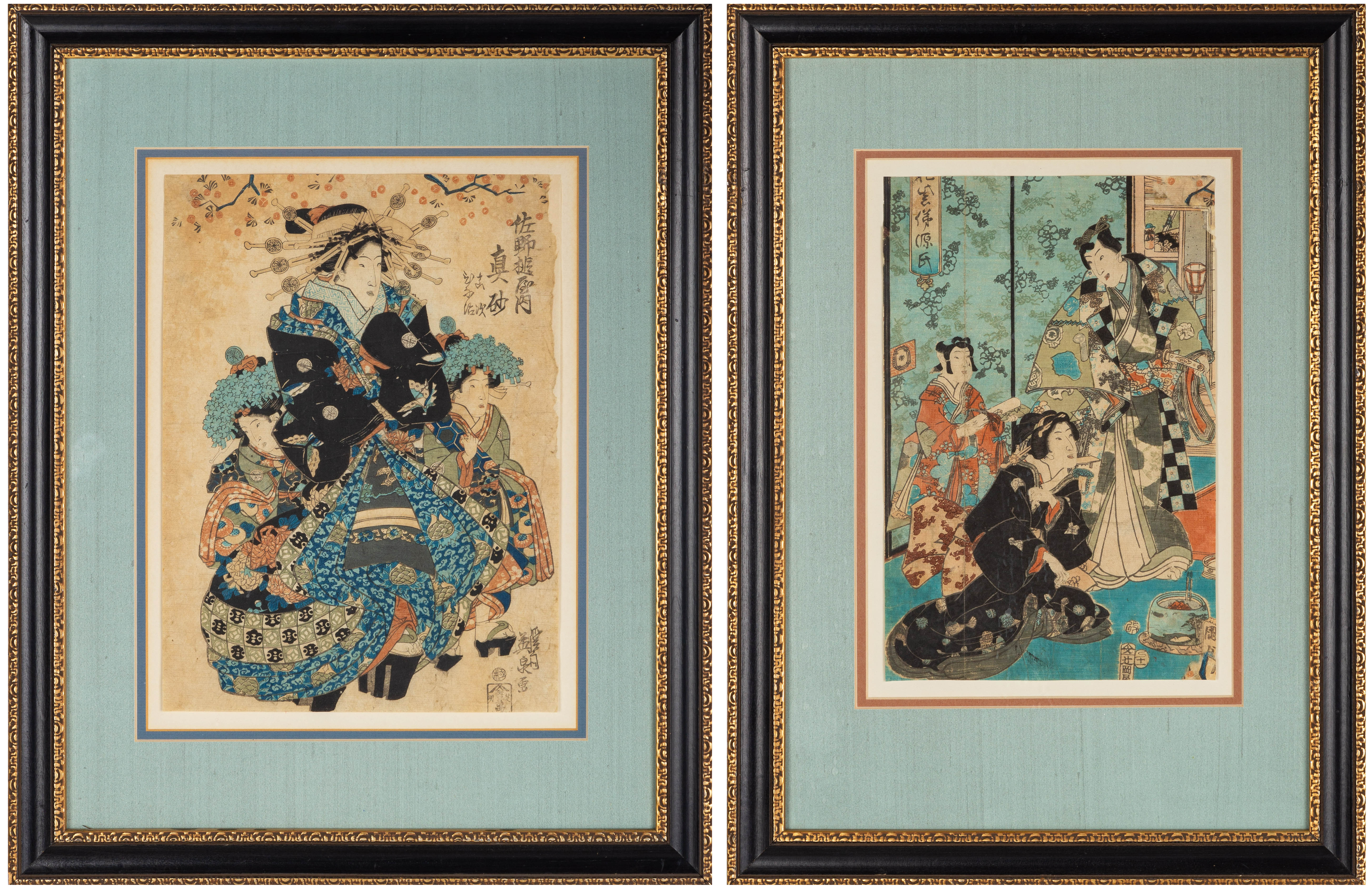  2 JAPANESE WOODBLOCK PRINTS Possibly 3c80ae
