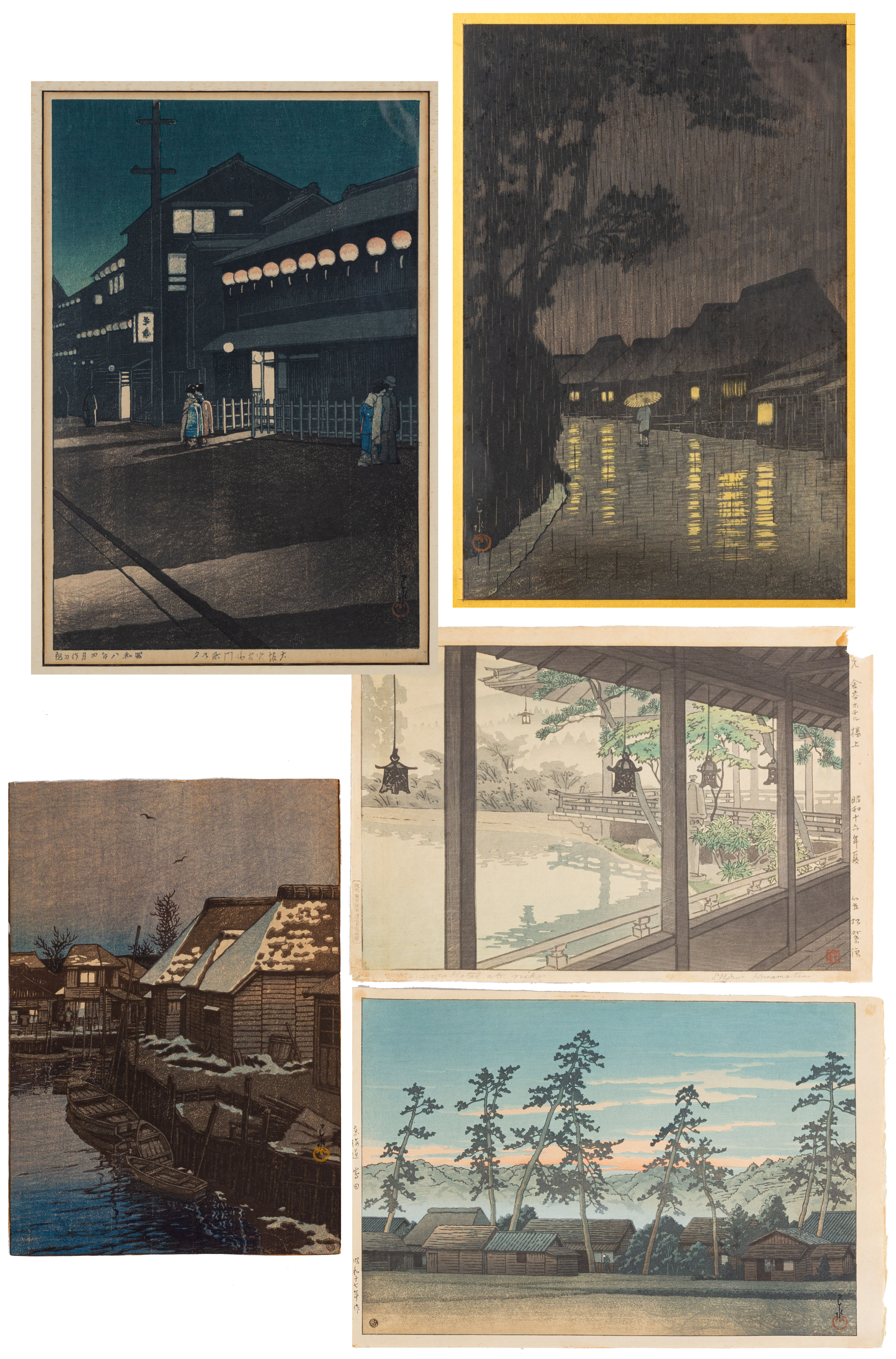  5 JAPANESE WOODBLOCK PRINTS Including 3c80bf