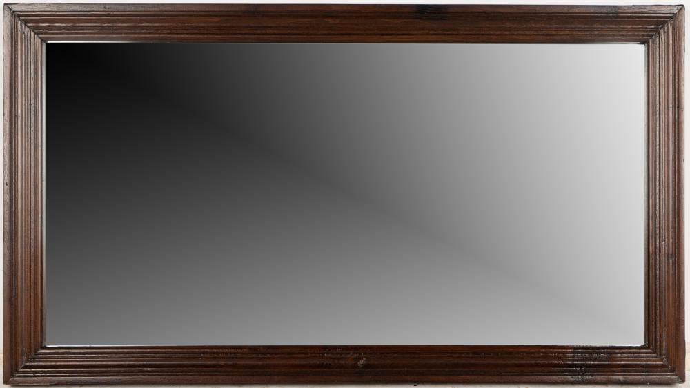 STAINED WOOD RECTANGULAR WALL MIRRORStained