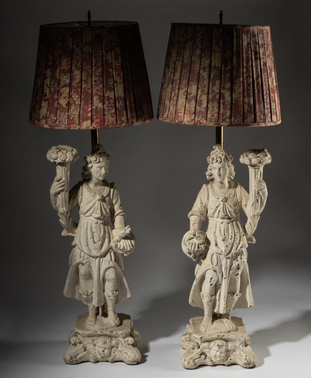 PAIR OF CONTINENTAL FIGURAL LAMPSPair 3c816b