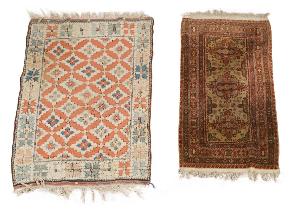 TWO RUGSTwo Rugs,  each wool pile Dimensions: