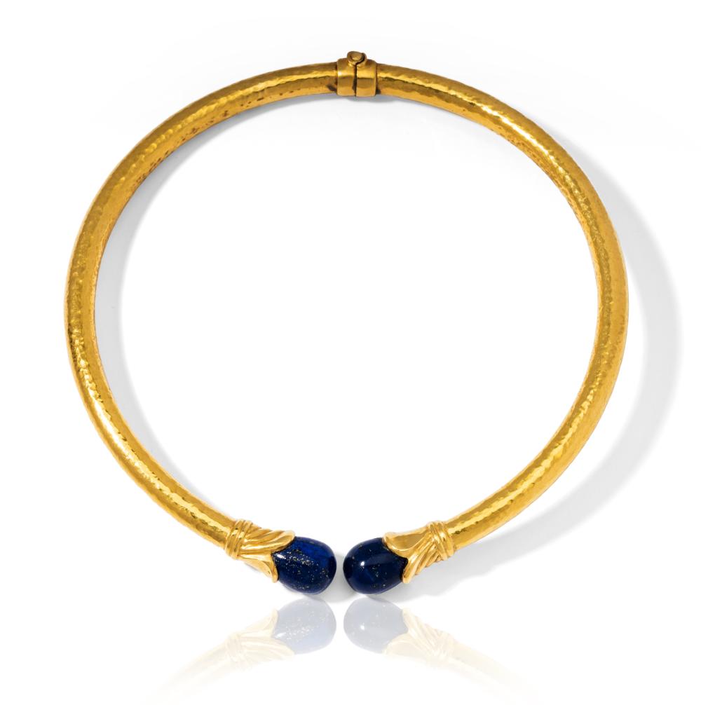 HIGH KARAT YELLOW GOLD AND LAPIS