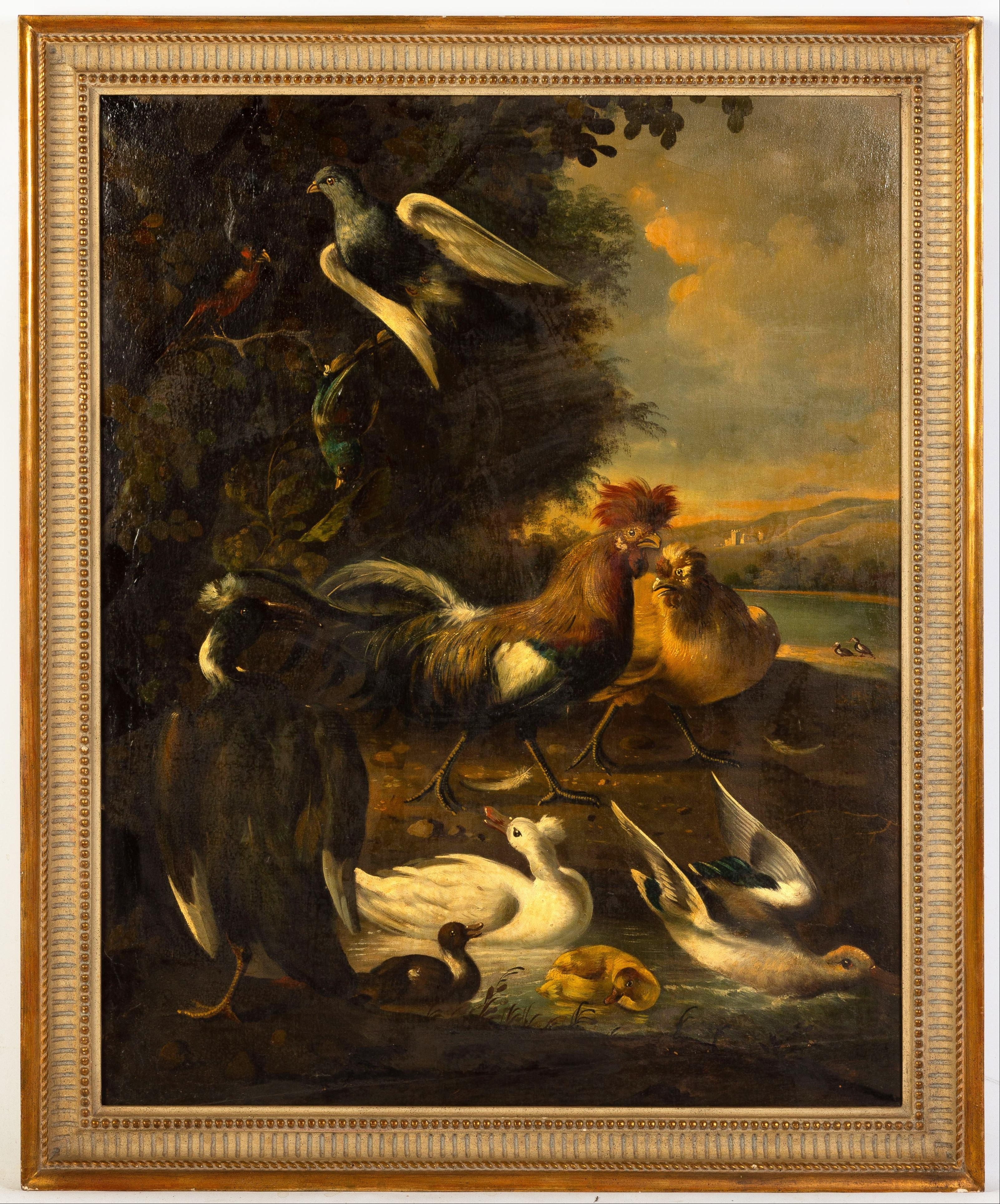 CONTINENTAL PAINTING OF BIRDS  3c82e4