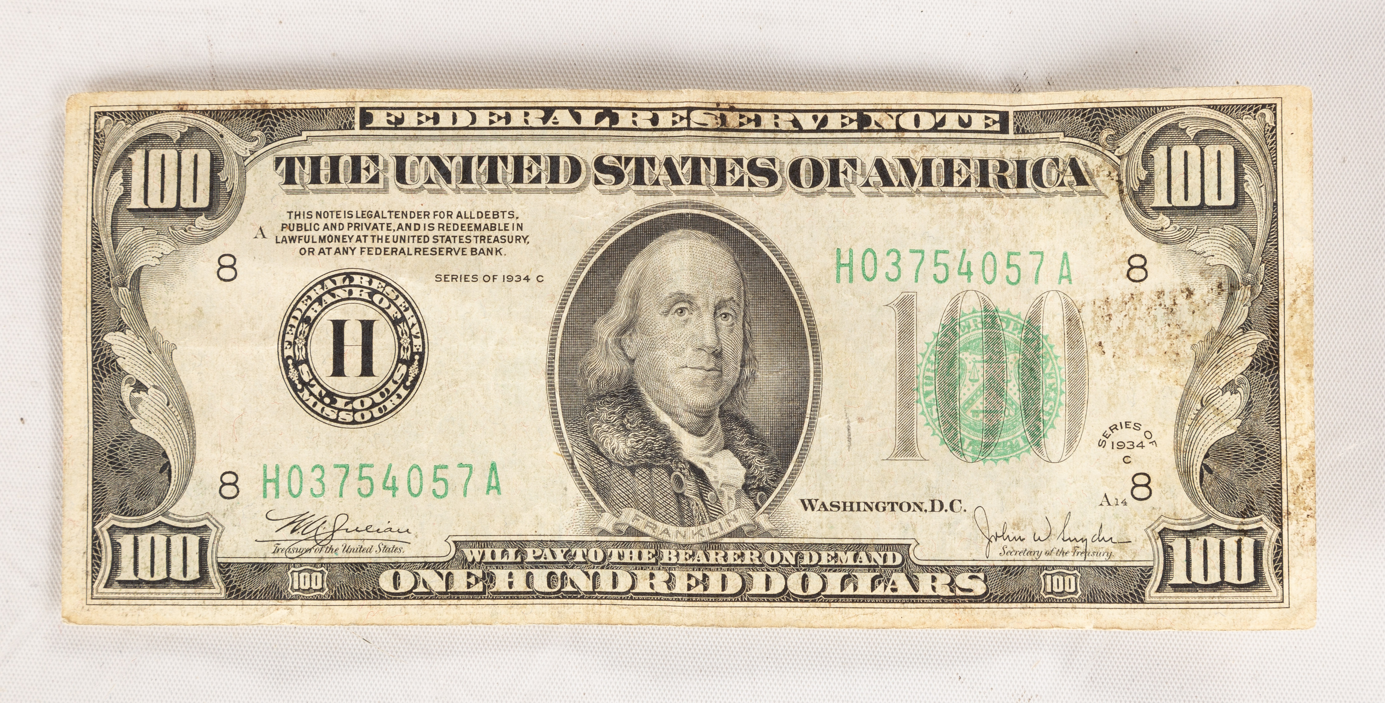 US FRANKLIN ONE HUNDRED DOLLAR