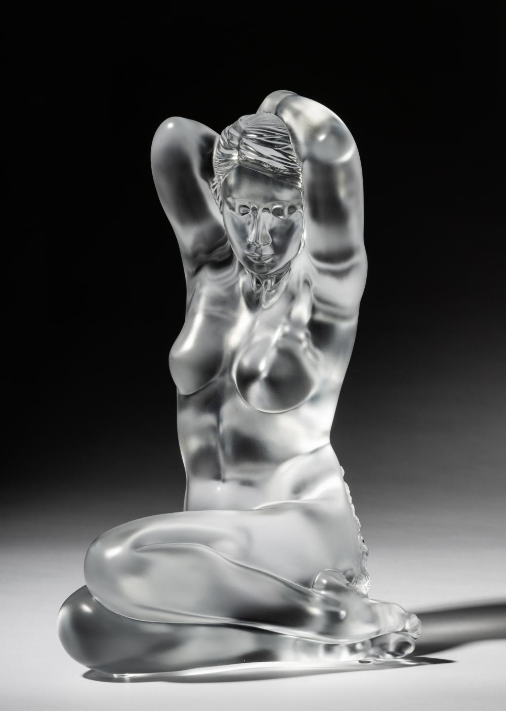 LALIQUE FRANCE FLORA FEMALE NUDE GLASS