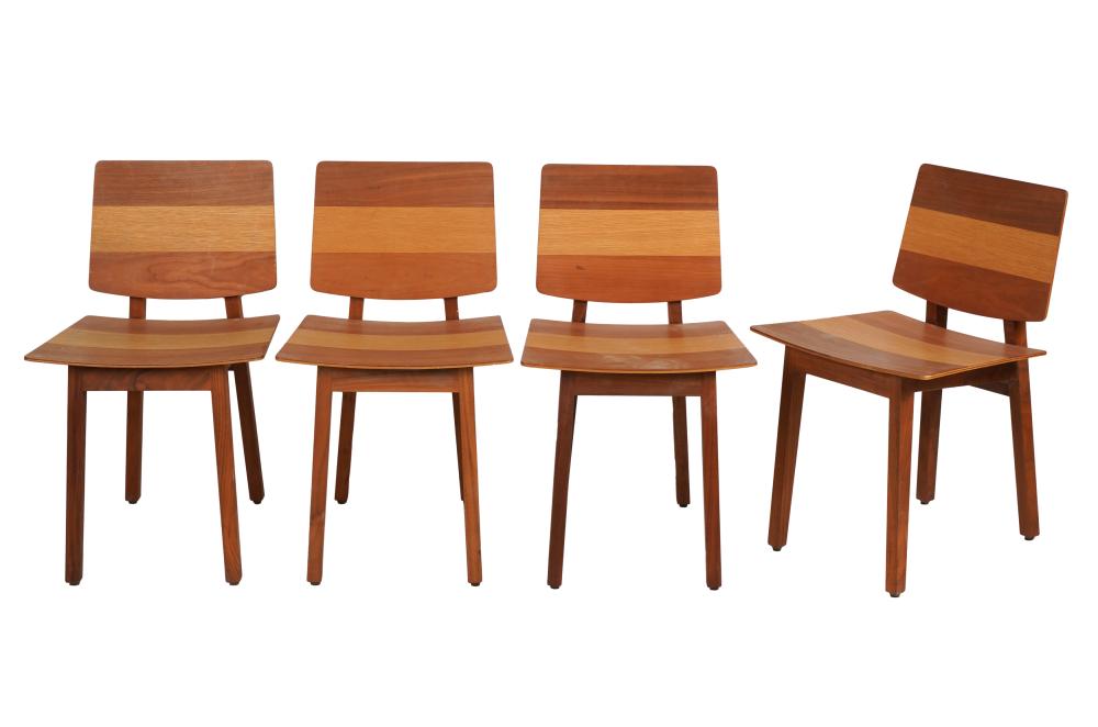 FOUR MODERNIST DINING SIDE CHAIRSFour