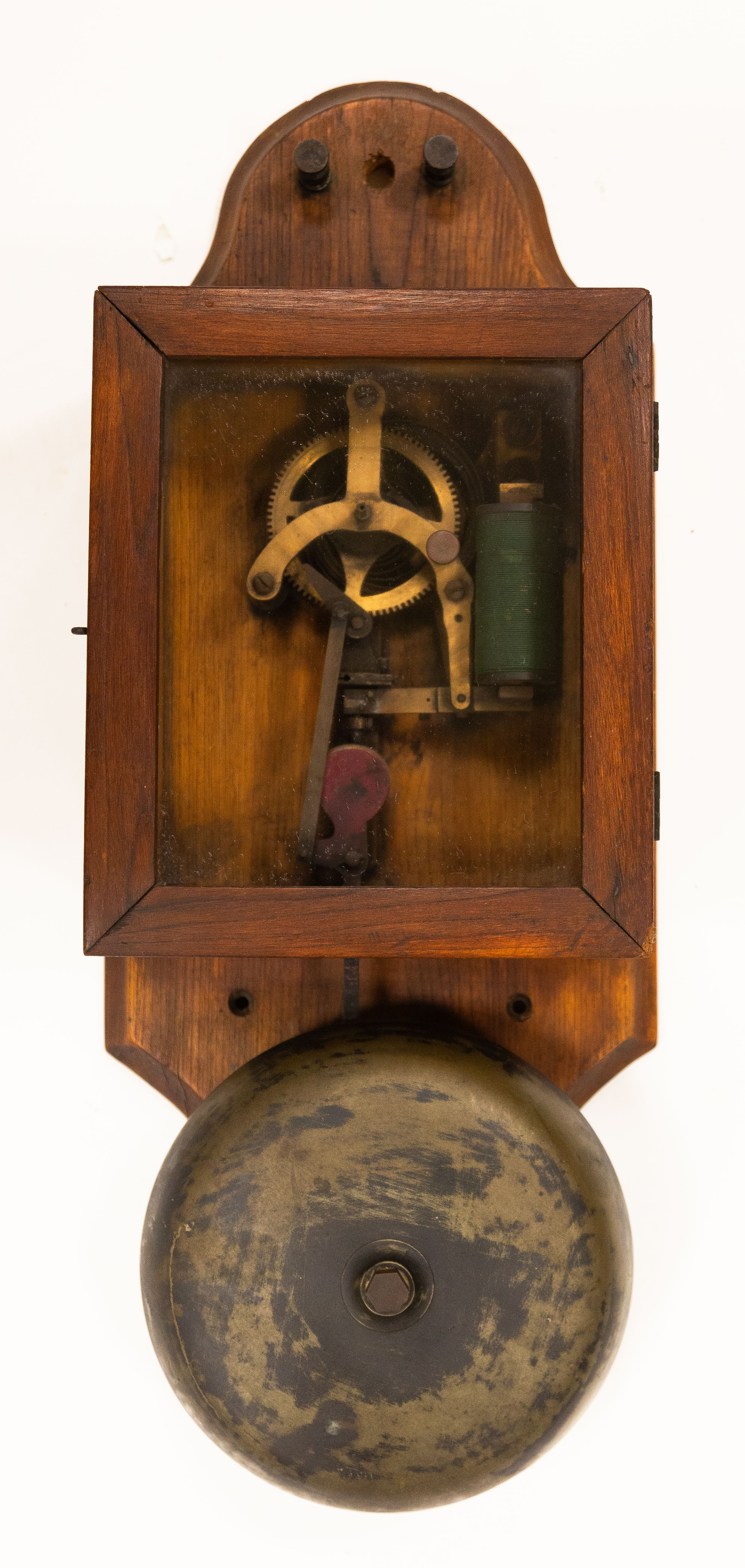 UNMARKED FIRE BELL Wood case with