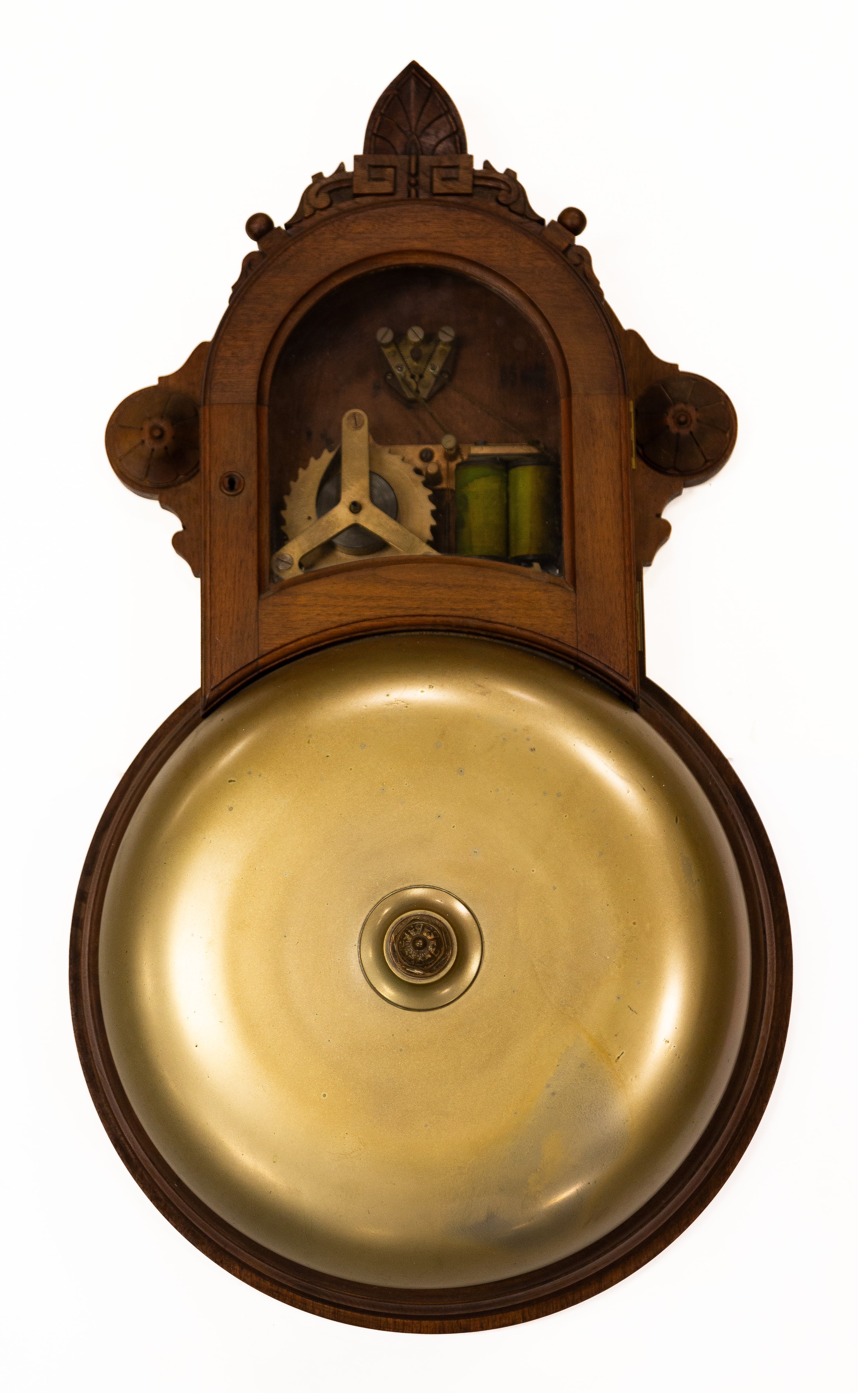 GAMEWELL FIRE BELL Carved walnut
