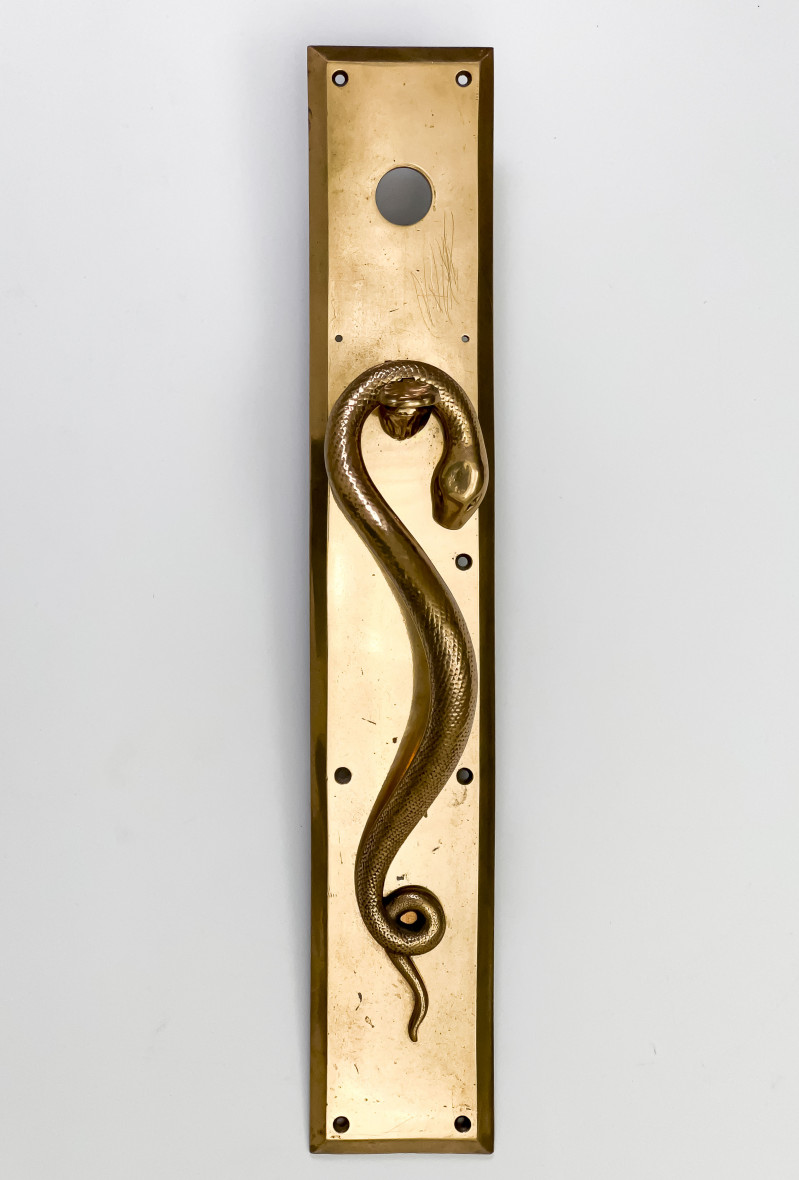 GILT BRONZE SNAKE ENTRY PULL23 3c8531