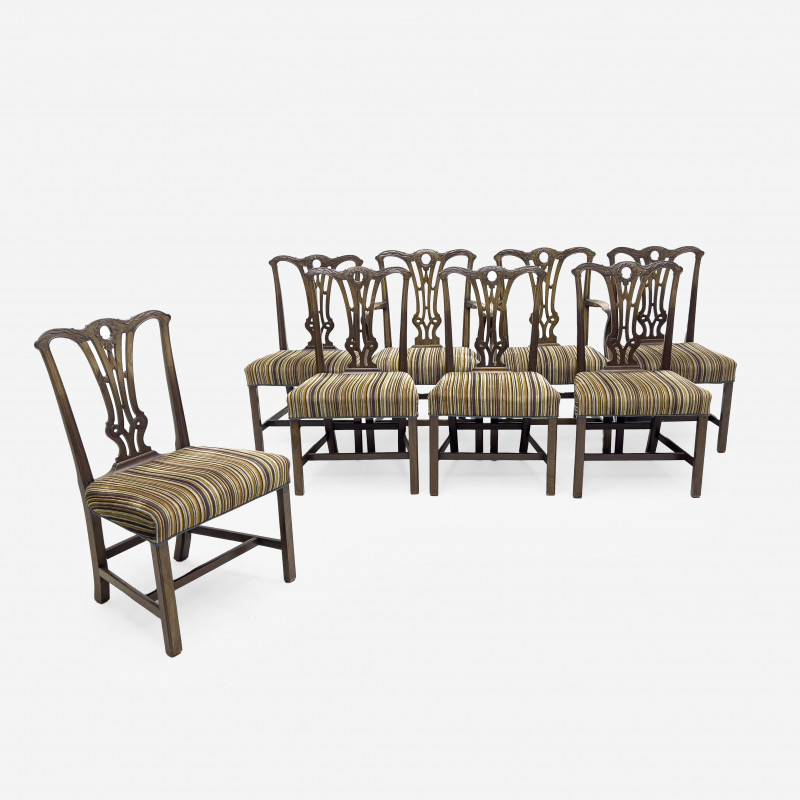 CHIPPENDALE DINING CHAIRS, GROUP