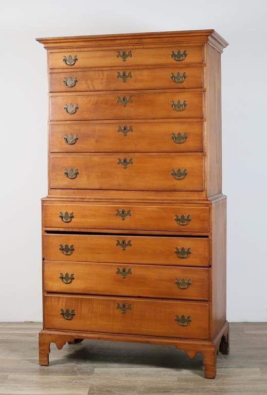 FEDERAL CHIPPENDALE CHEST ON CHESTFederal