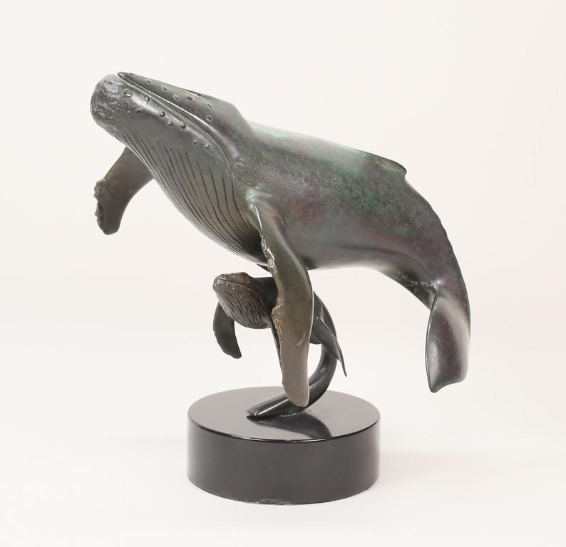 DALE EVERS PATINATED BRONZE WHALESDale