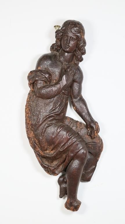 CARVED WOOD FIGURE OF AN ANGELWood 3c8771