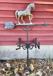 A vintage horse weathervane, with