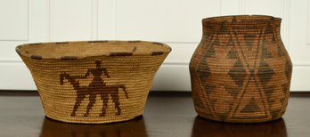 An antique Native American woven basket