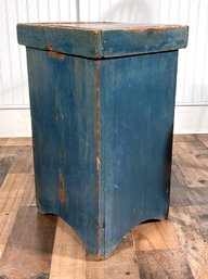 A 19th C. blue painted wood storage
