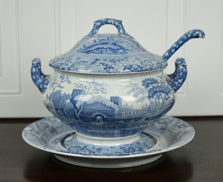 A large 19th C Spode blue and 3c87c4