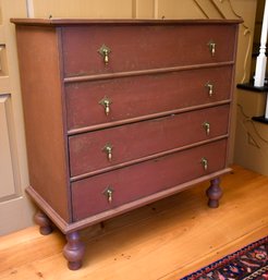 A 20th C bench made red painted 3c8811