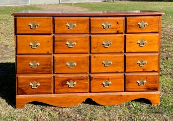An antique pine apothecary chest