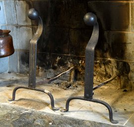A pair of 18th C. hand forged wrought