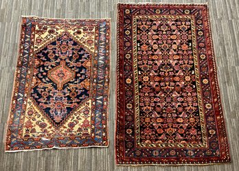 Two Antique Oriental scatter rugs,
