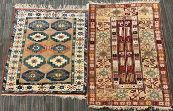 Two vintage Turkish scatter rugs: