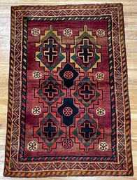 Vintage Oriental area rug geometric 3c889e