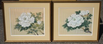 Two vintage framed Asian watercolors,