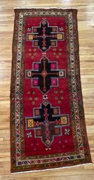 Vintage Oriental runner in red,