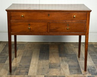 A 19th C. American mahogany three-drawer